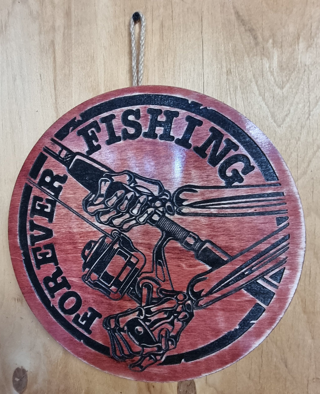 Forever Fishing – Laser Engraved Timber Sign on 6mm Ply