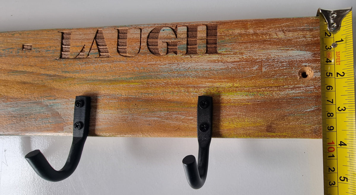 Laser Engraved Timber Coat Hanger with Hooks