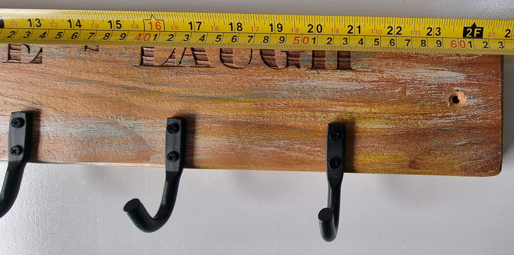Laser Engraved Timber Coat Hanger with Hooks