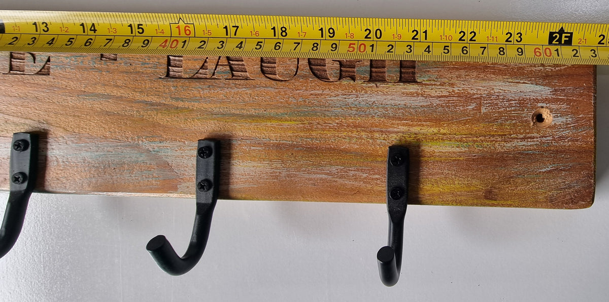 Laser Engraved Timber Coat Hanger with Hooks