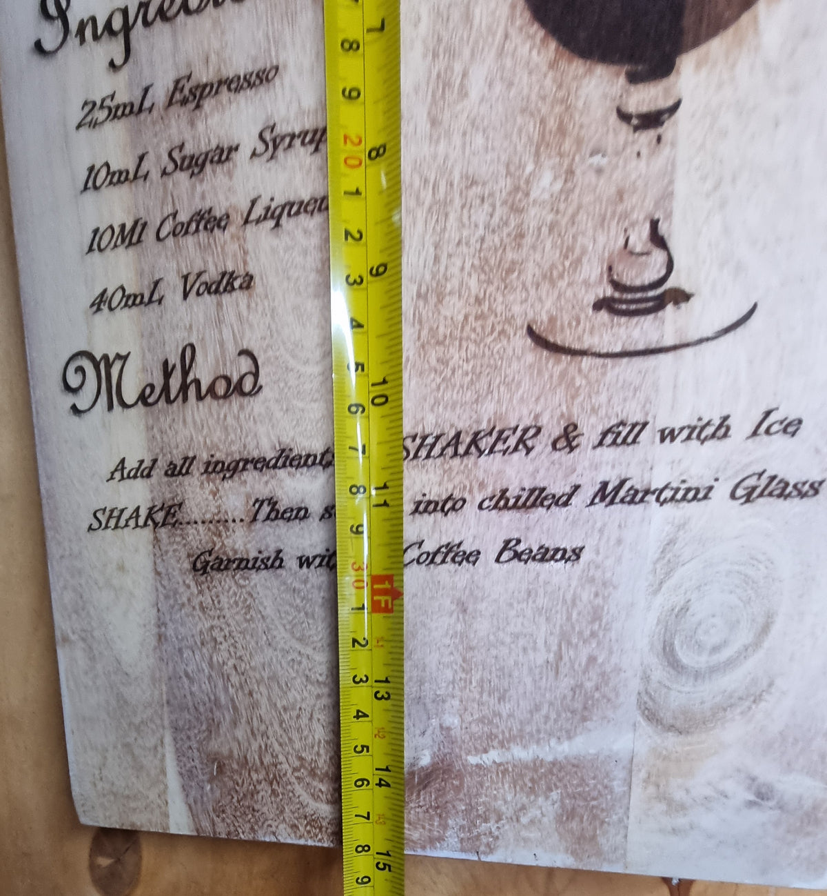Espresso Martini Engraved Recipe Board