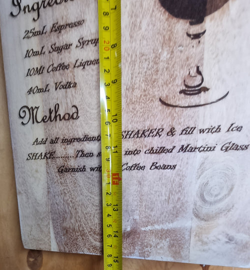 Espresso Martini Engraved Recipe Board